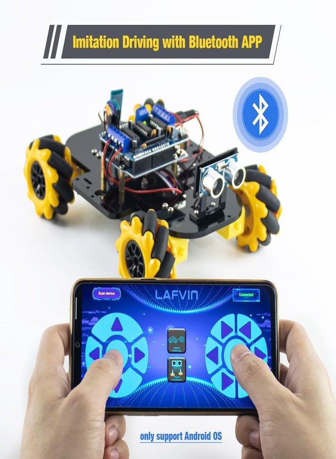 LAFVIN 4WD Mecanum Robot Car Kit Smart DIY Project Compatible with Arduino IDE - Image 4